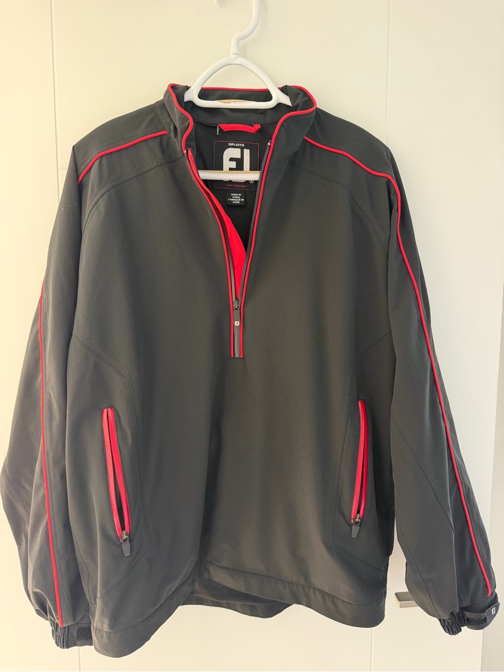 FootJoy Black Jacket with Red Trim Quarter-Zip